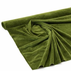 Olive Green Plush Velvet – Pre-Cut 3 Metre Piece