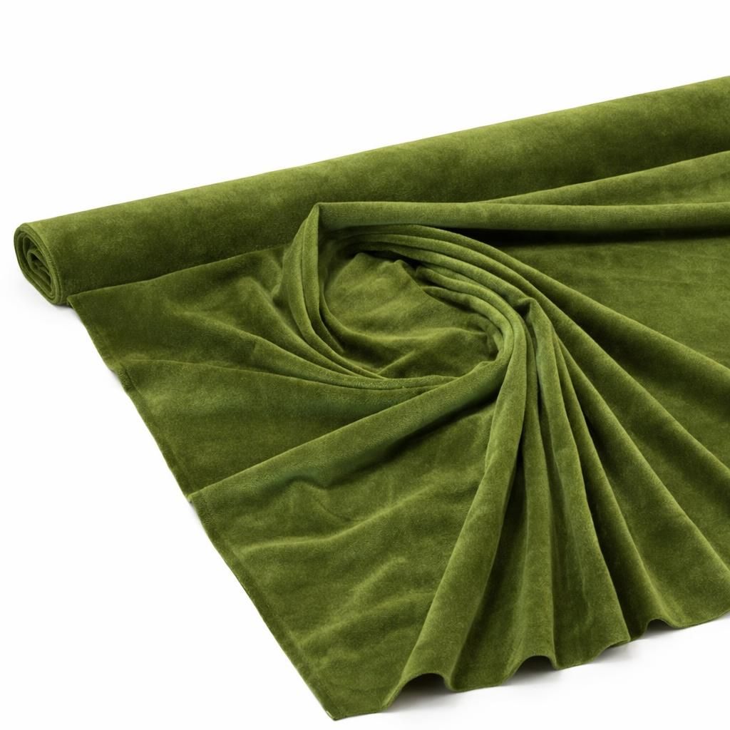 Olive Green Plush Velvet – Pre-Cut 3 Metre Piece